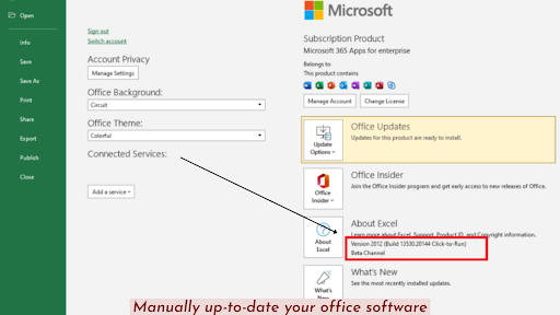 Manually up-to-date your office software