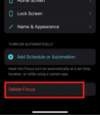 Delete Custom Focus Mode.