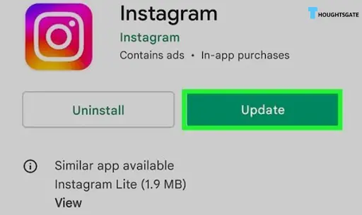 Install the newest and latest version of the Instagram app