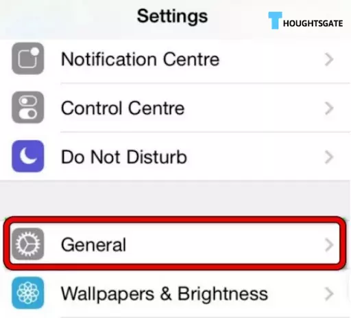 Then, launch the Settings app on your iPhone, and pick the General option